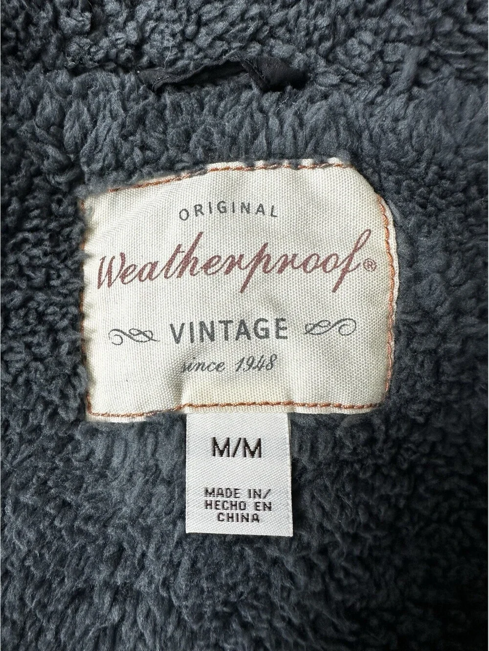NWT Weatherproof vintage Puffer Jacket Mens Medium Black Sherpa Fleece Lined
